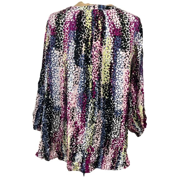 Philosophy Tunic Top Blouse Purple Pink Yellow Size 1X Viscose - Picture 3 of 8